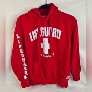 Lifeguard Men’s Size Medium Hawaii Hoodie Red Official Casual Souvenir